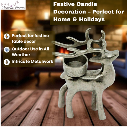 12.5CM REINDEER CANDLE HOLDER