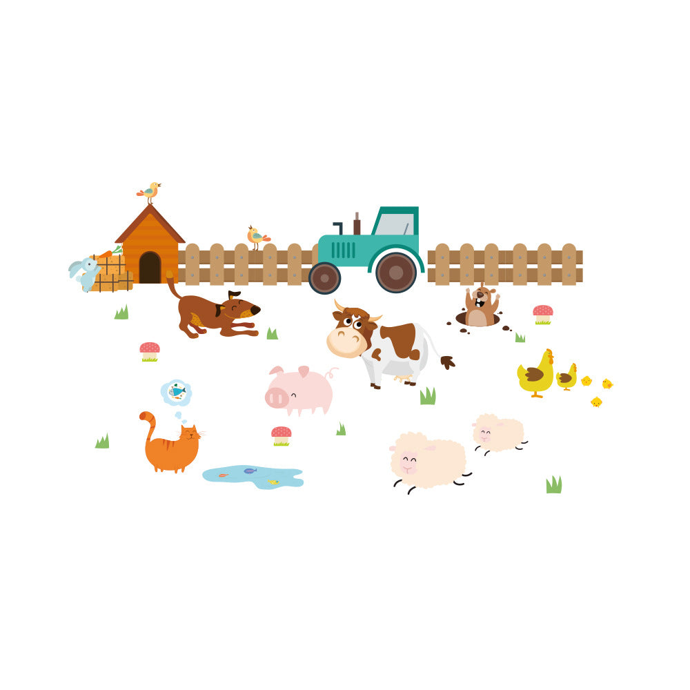 New Cow Farm Children's Room Kindergarten Bedroom Living Room Background Wall Decorative Skirting Line Wall Sticker ZY228