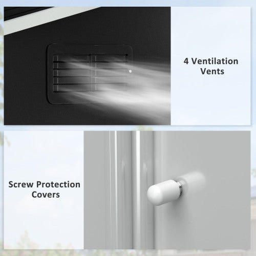 7.7×5.7ft Metal Garden Shed – Galvanised Outdoor Storage with Vents