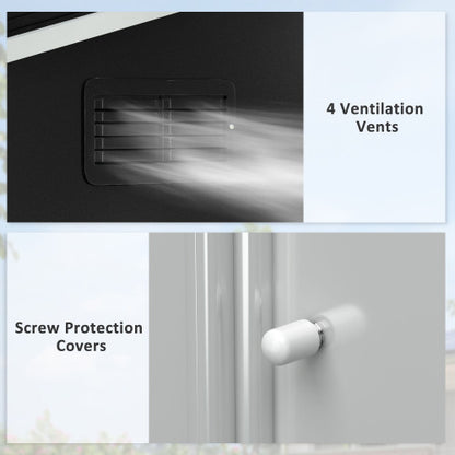 7.7×5.7ft Metal Garden Shed – Galvanised Outdoor Storage with Vents