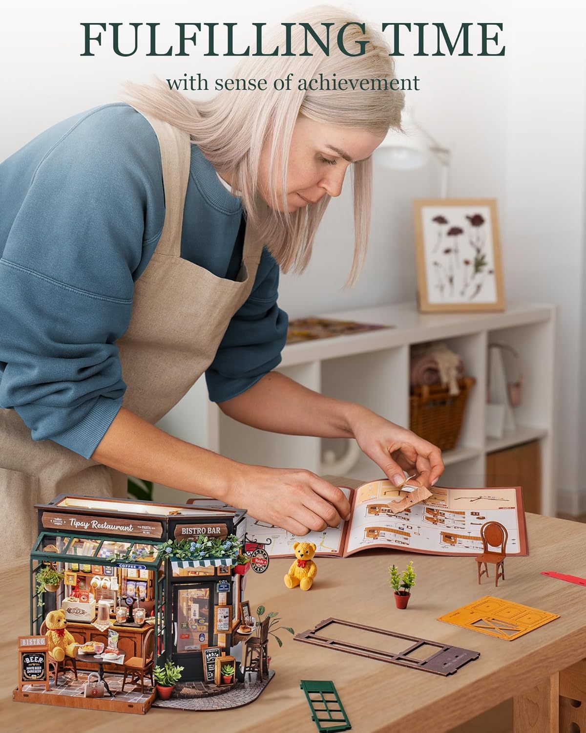 Rolife DIY Miniature House Kit – Tipsy Restaurant Model for Adults & Kids