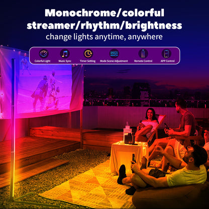 HOMCOM 10W RGB LED corner floor lamp with remote control, modern minimalist design, standing mood light for home decor.