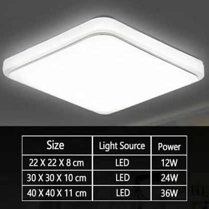 HOMCOM modern square LED ceiling light panel, 24W, installed in a bathroom ceiling, providing bright, energy-efficient illumination.
