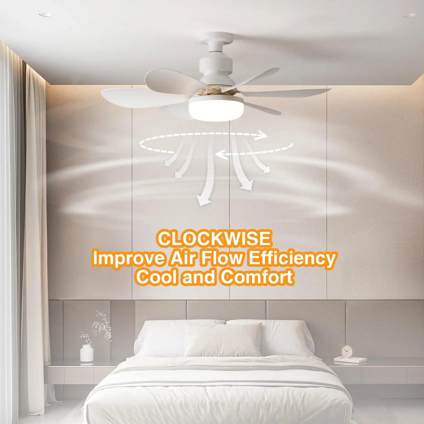 HOMCOM modern LED ceiling fan with light, dimmable E27 bulb, 30W, for bedroom or living room, sleek design with blades and integrated lamp