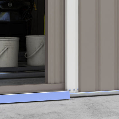 Outsunny 13x11ft Metal Garden Shed with Foundation Kit & Ventilation – Light Grey