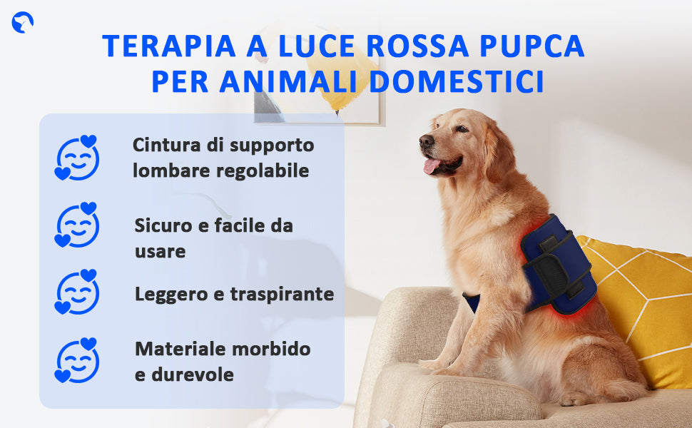 Red Light Therapy Belt for Animals Joint Pain Skin Disease 660nm 850nm 128 Diodes Cold Laser Therapy Device for Pets Pain Relief