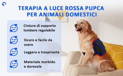 Red Light Therapy Belt for Animals Joint Pain Skin Disease 660nm 850nm 128 Diodes Cold Laser Therapy Device for Pets Pain Relief