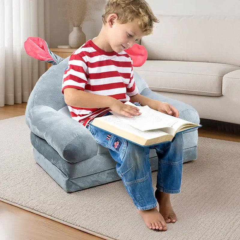 HOMCOM 3-in-1 toddler chair and couch with fold-out bed, kids sofa bed for boys and girls, in soft fabric, versatile and child-friendly