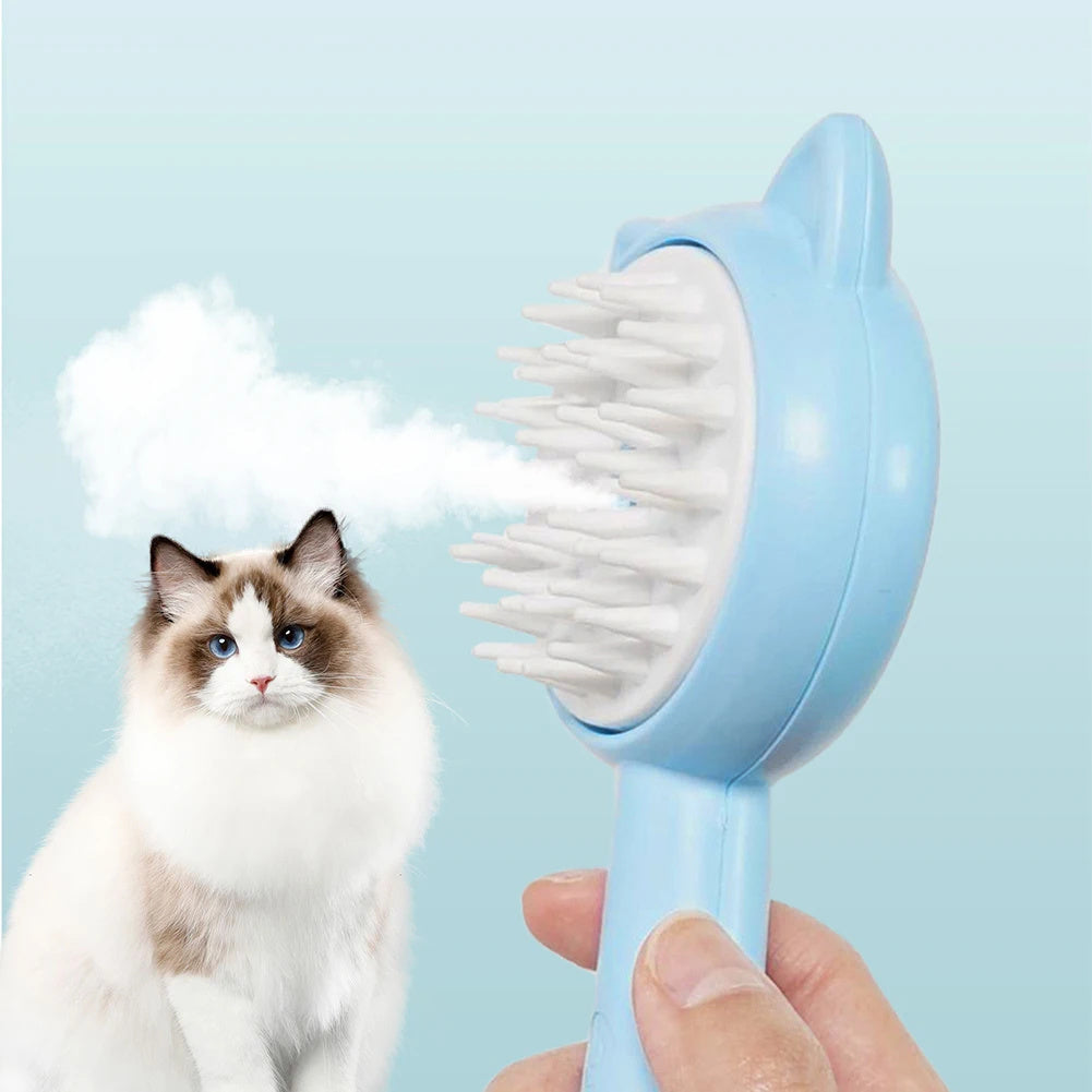 Rechargeable Pet Grooming Brush – Self-Cleaning Slicker with Mist