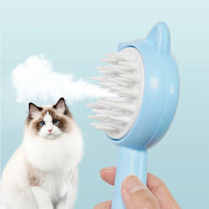 Rechargeable Pet Grooming Brush – Self-Cleaning Slicker with Mist