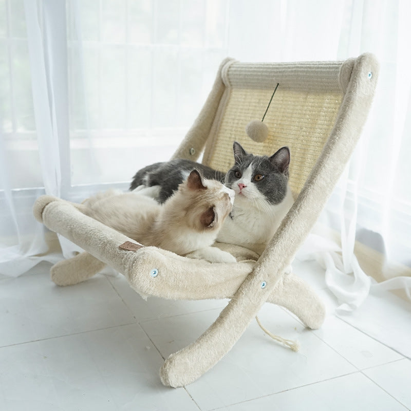 HOMCOM pet cat sofa bed and sunbathing chair with soft cushions and cozy design for comfortable relaxation.