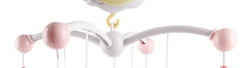Livoshop baby crib mobile with musical box and rotating projection, featuring colorful plush toys hanging over a crib.