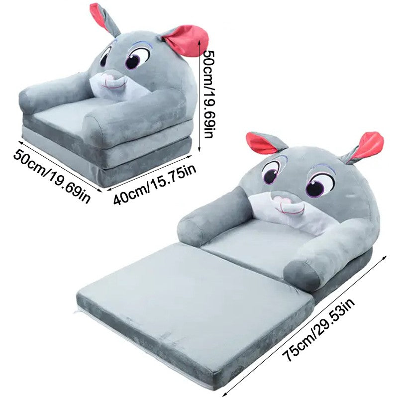 HOMCOM 3-in-1 toddler chair and sofa bed for kids, featuring a fold-out design, suitable for boys and girls, in vibrant colors.