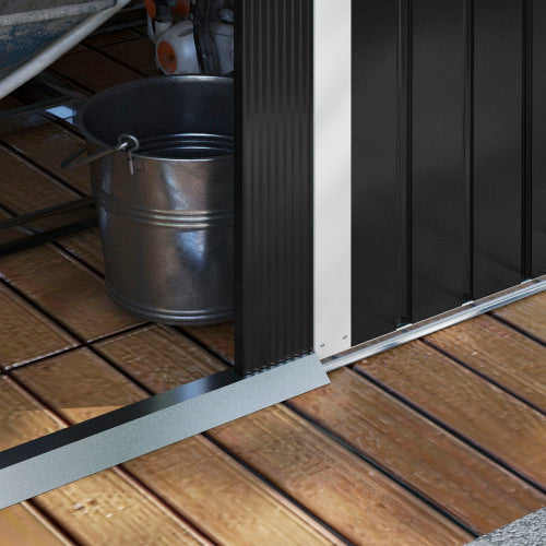 7.7×5.7ft Metal Garden Shed – Galvanised Outdoor Storage with Vents