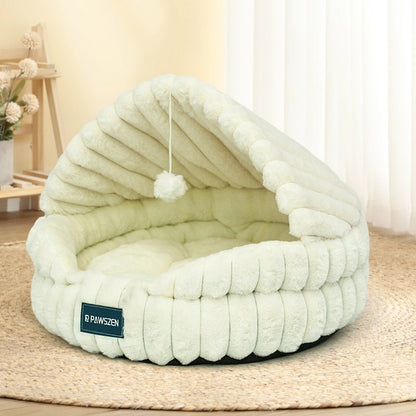 HOMCOM large cat nest warm pet bed with cozy, plush interior and soft exterior for comfortable feline relaxation.
