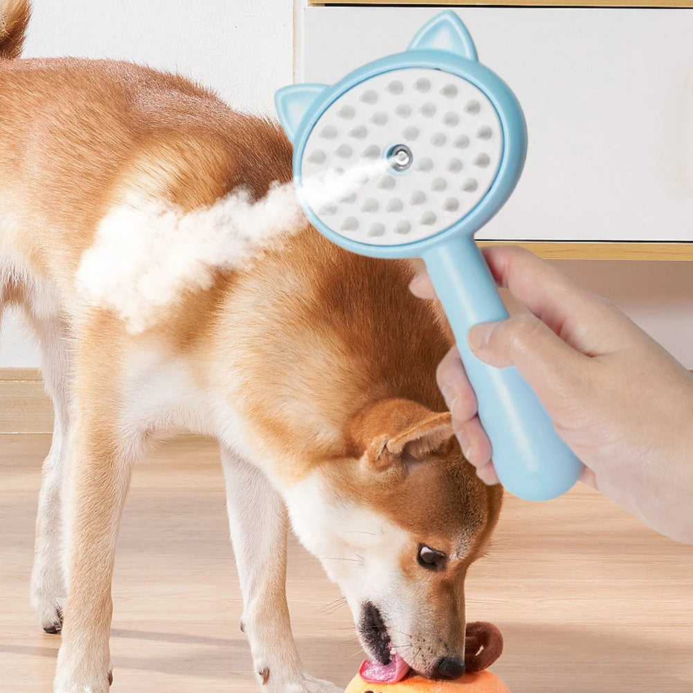 Rechargeable Pet Grooming Brush – Self-Cleaning Slicker with Mist