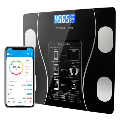 Smart Body Fat Scale with Bluetooth – Digital BMI Bathroom Scale up to 180kg