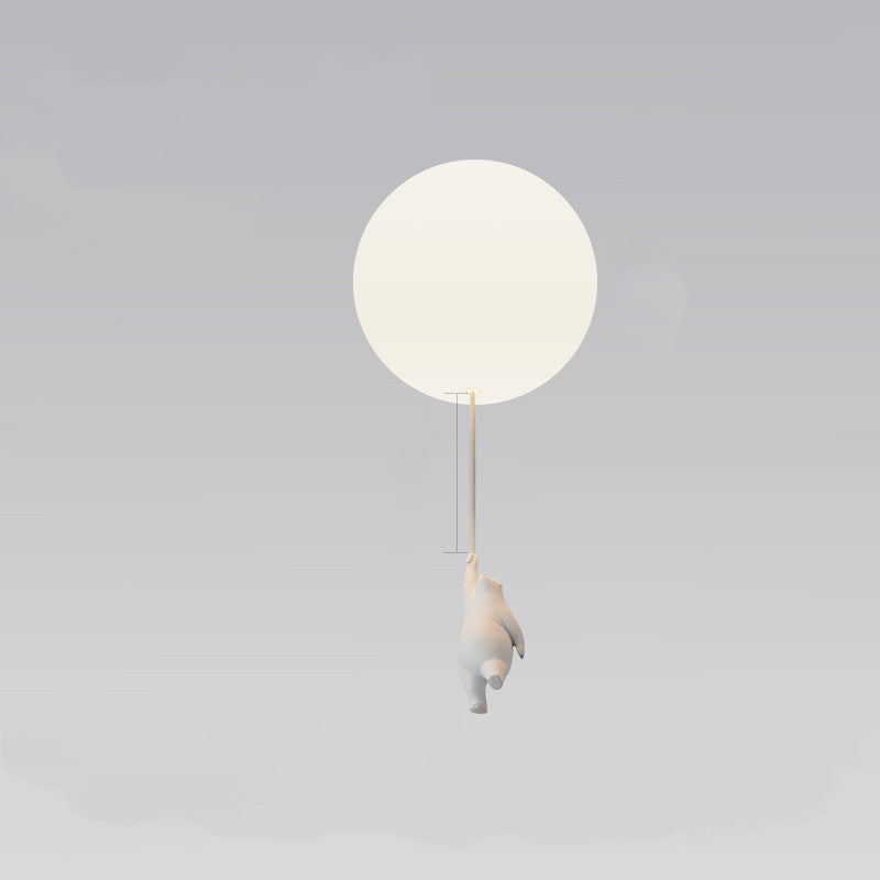 Creative cartoon polar bear children's balloon ceiling lamp by eprolo, featuring a warm light design for kids' rooms.