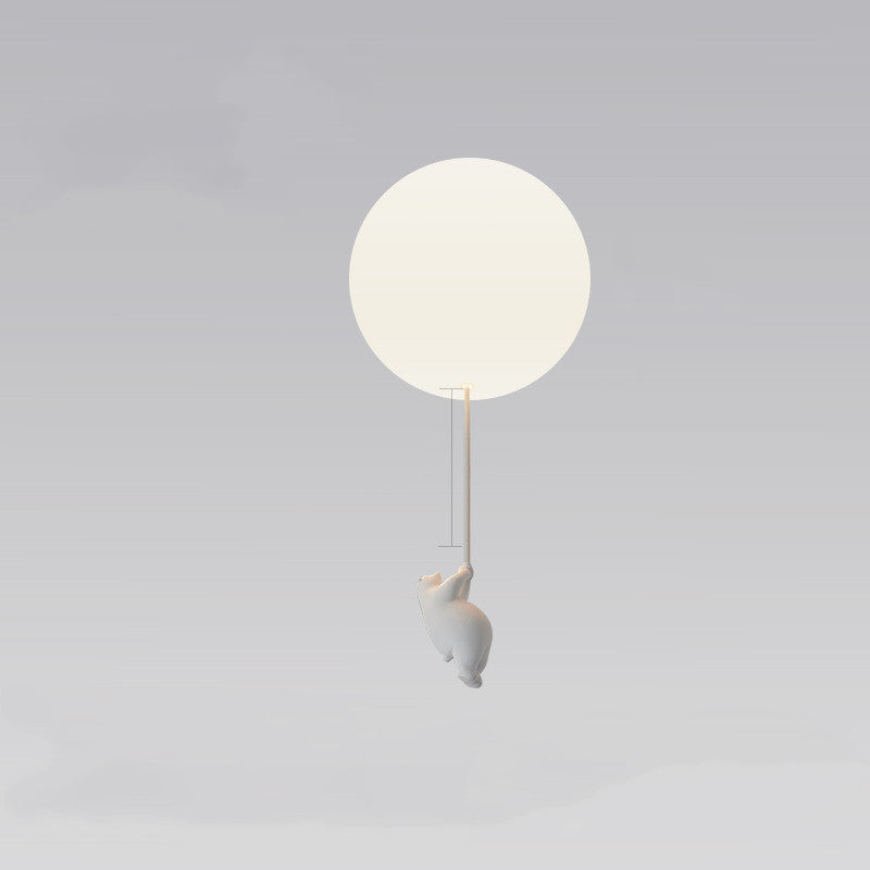 Creative cartoon polar bear children's balloon ceiling lamp by eprolo, featuring warm light for kids' rooms.