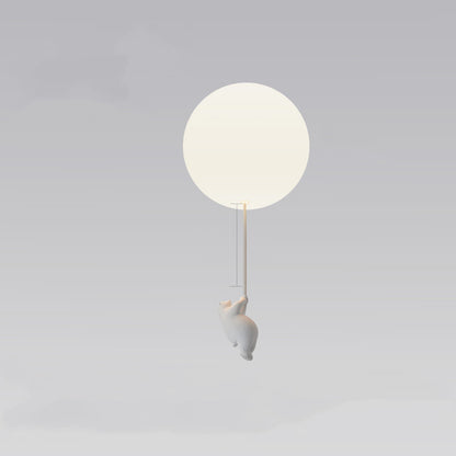 Creative cartoon polar bear children's balloon ceiling lamp by eprolo, featuring warm light for kids' rooms.