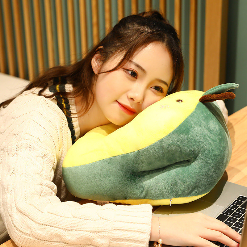 Eprolo office nap pillow for children, avocado-shaped classroom sleeping pillow in prone position, 35x28x20cm, comfortable and supportive.
