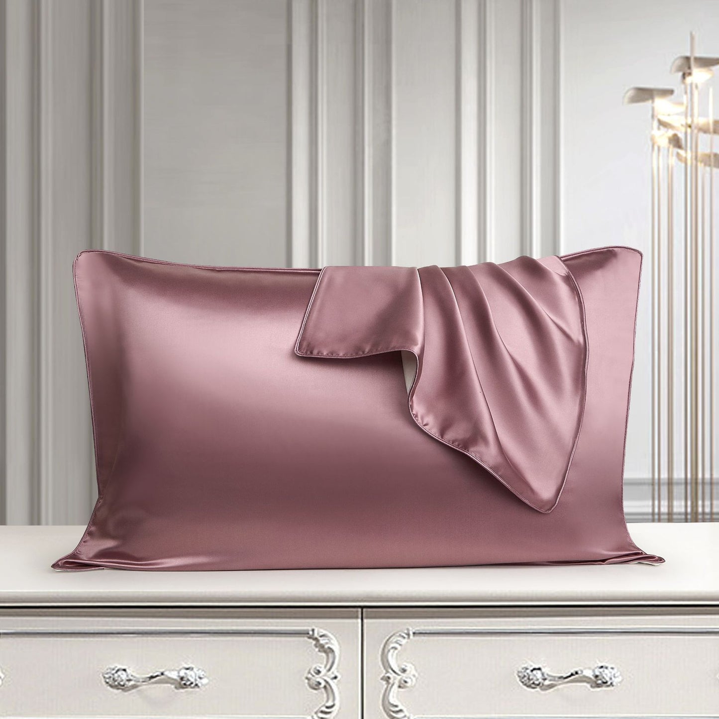 Purple eprolo pure silk pillowcase with one side made of natural mullberry silk, ideal for hair and skin care.