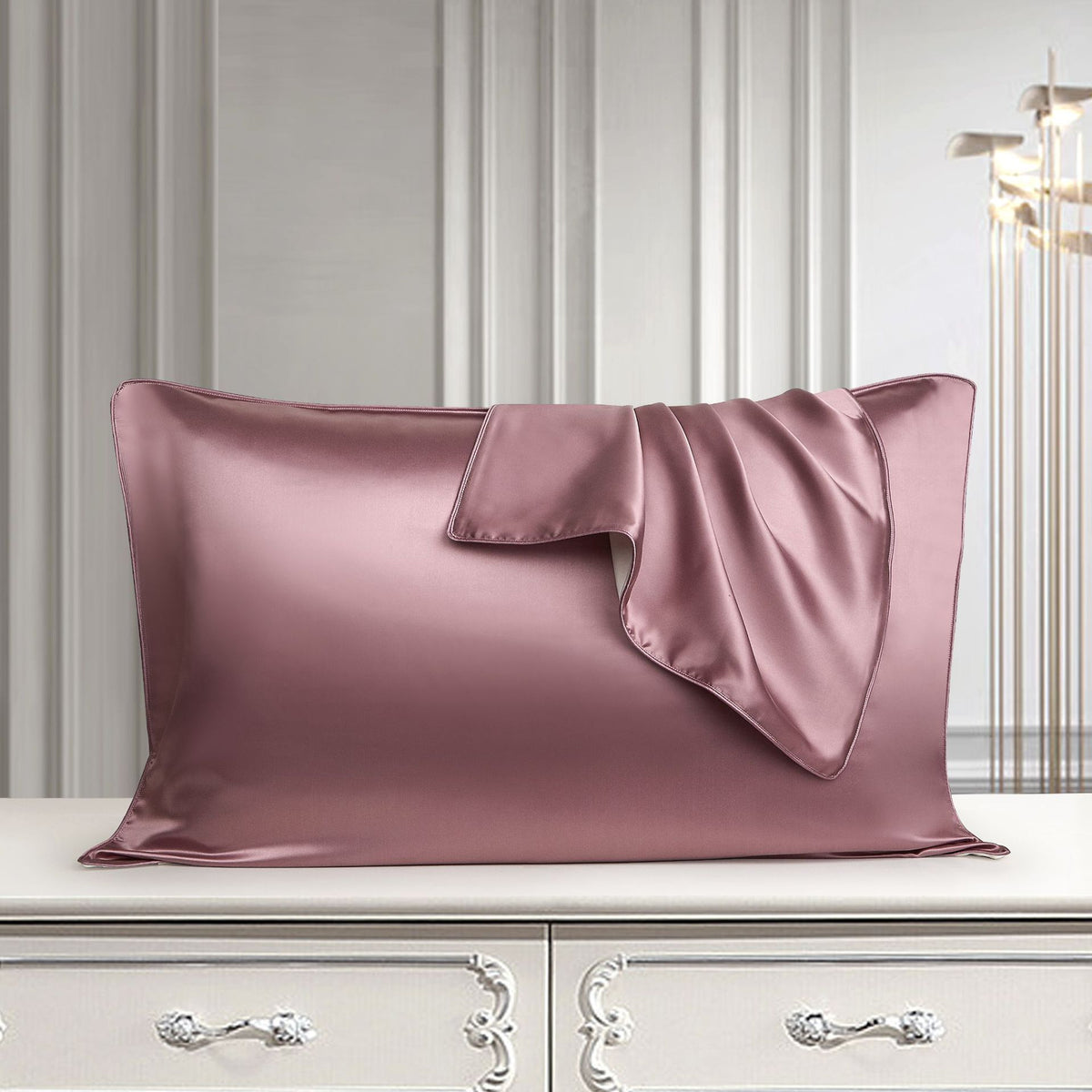 Purple eprolo pure silk pillowcase with one side made of natural mullberry silk, ideal for hair and skin care.