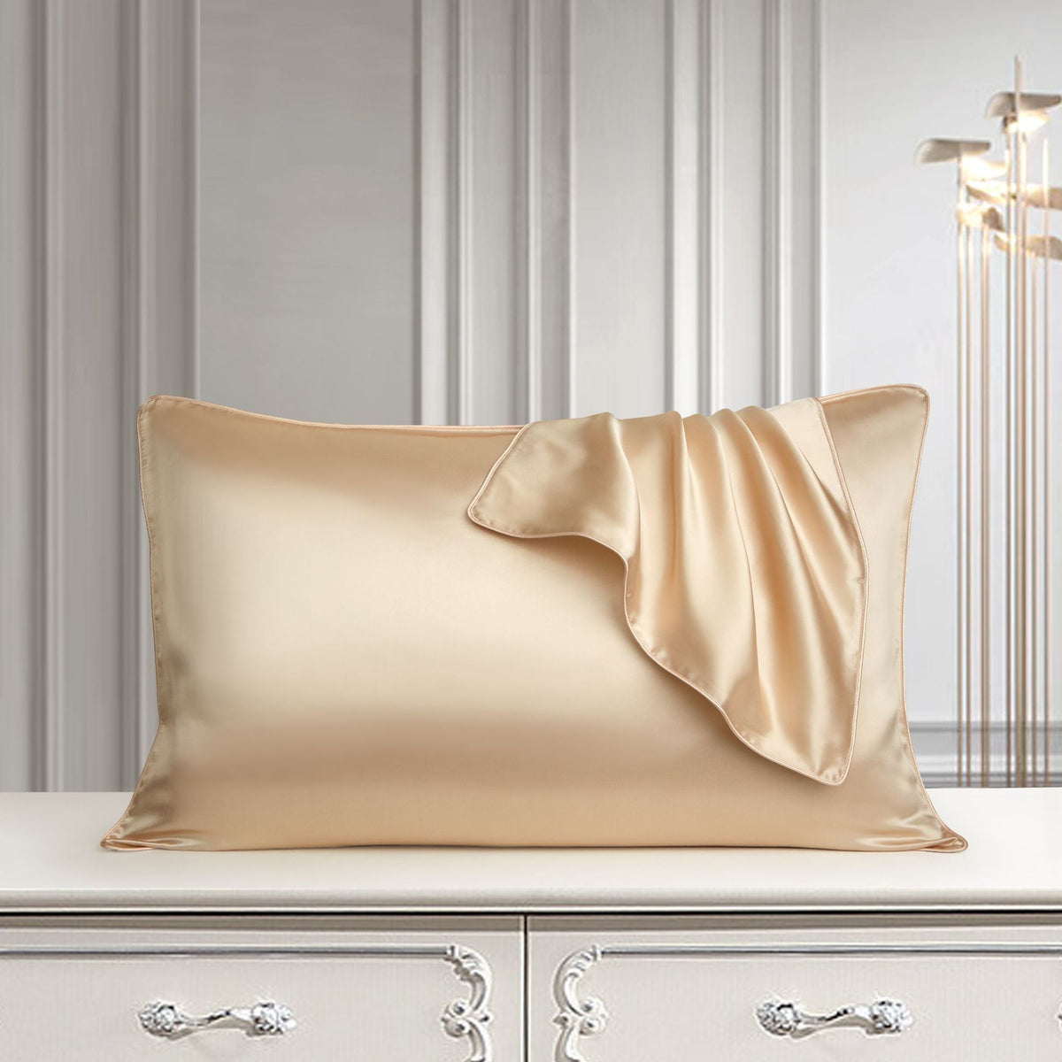 Purple eprolo single-side pure silk pillowcase made from natural mulberry silk for hair and skin care.