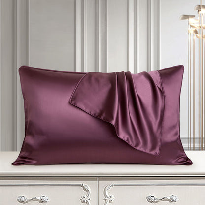 Purple eprolo pure silk pillowcase, one side, made from natural mullberry silk, ideal for hair and skin care.