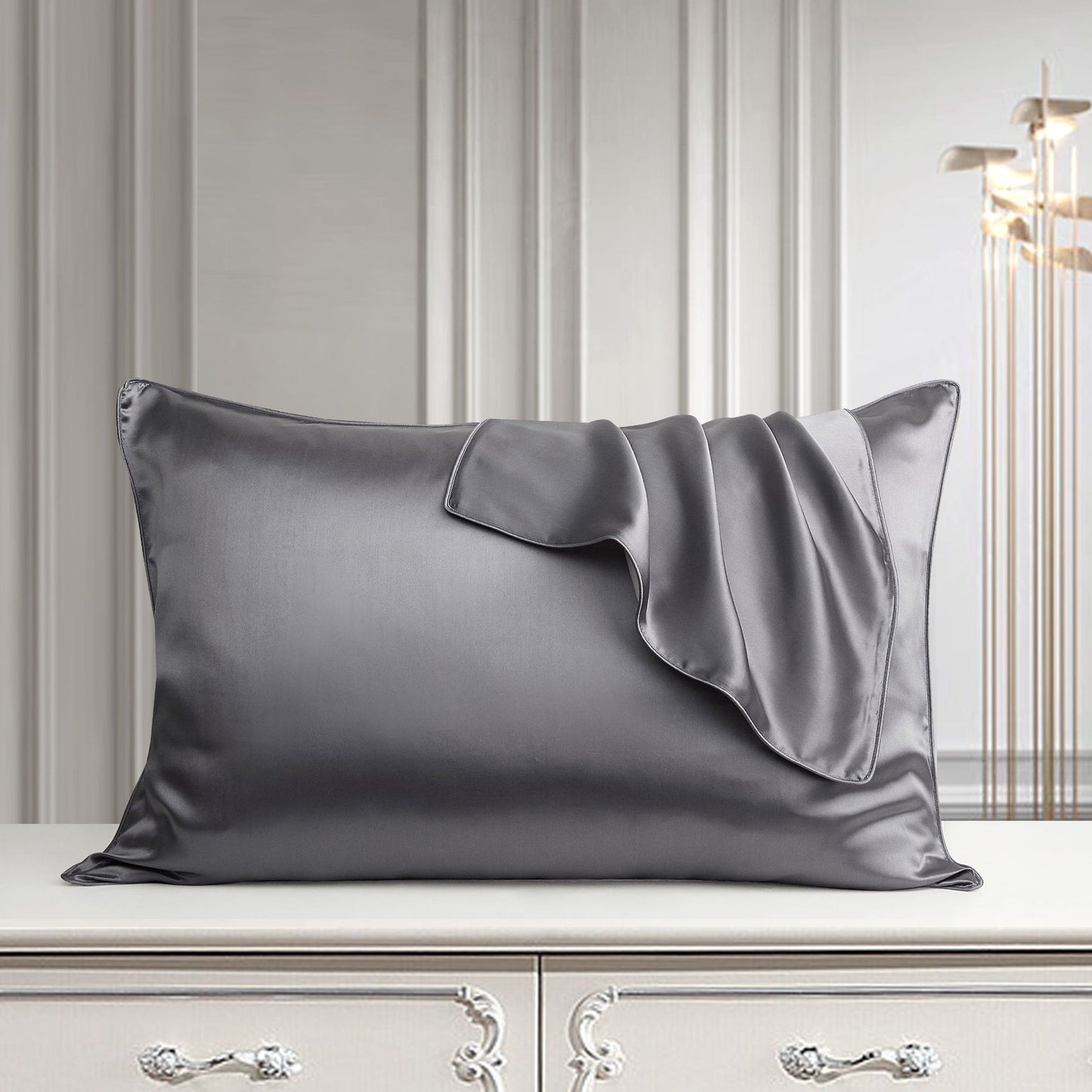 Eprolo single side pure silk pillowcase in purple made from natural Mulberry silk, designed for hair and skin care.