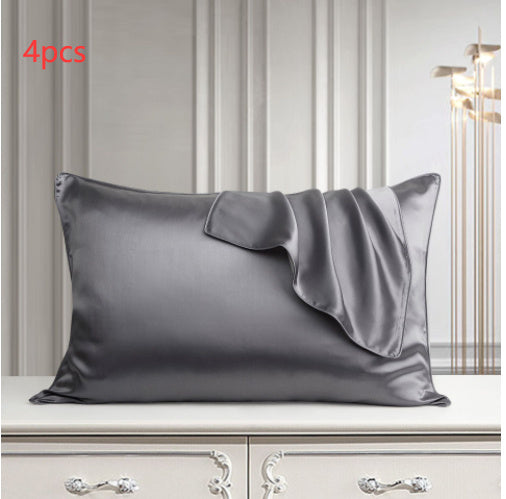 Eprolo pure silk pillowcase in purple, one side, made from natural Mulberry silk, ideal for hair and skin care.