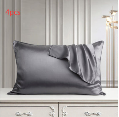 Eprolo pure silk pillowcase in purple, one side, made from natural Mulberry silk, ideal for hair and skin care.