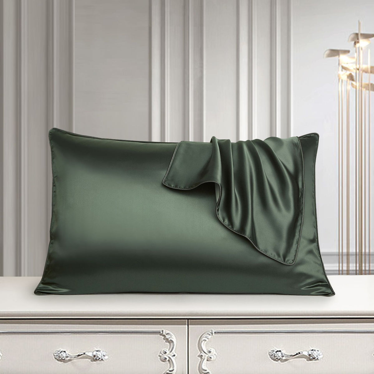 Purple eprolo pure silk pillowcase, single side Mullberry silk for hair and skin, soft and smooth surface for restful sleep.