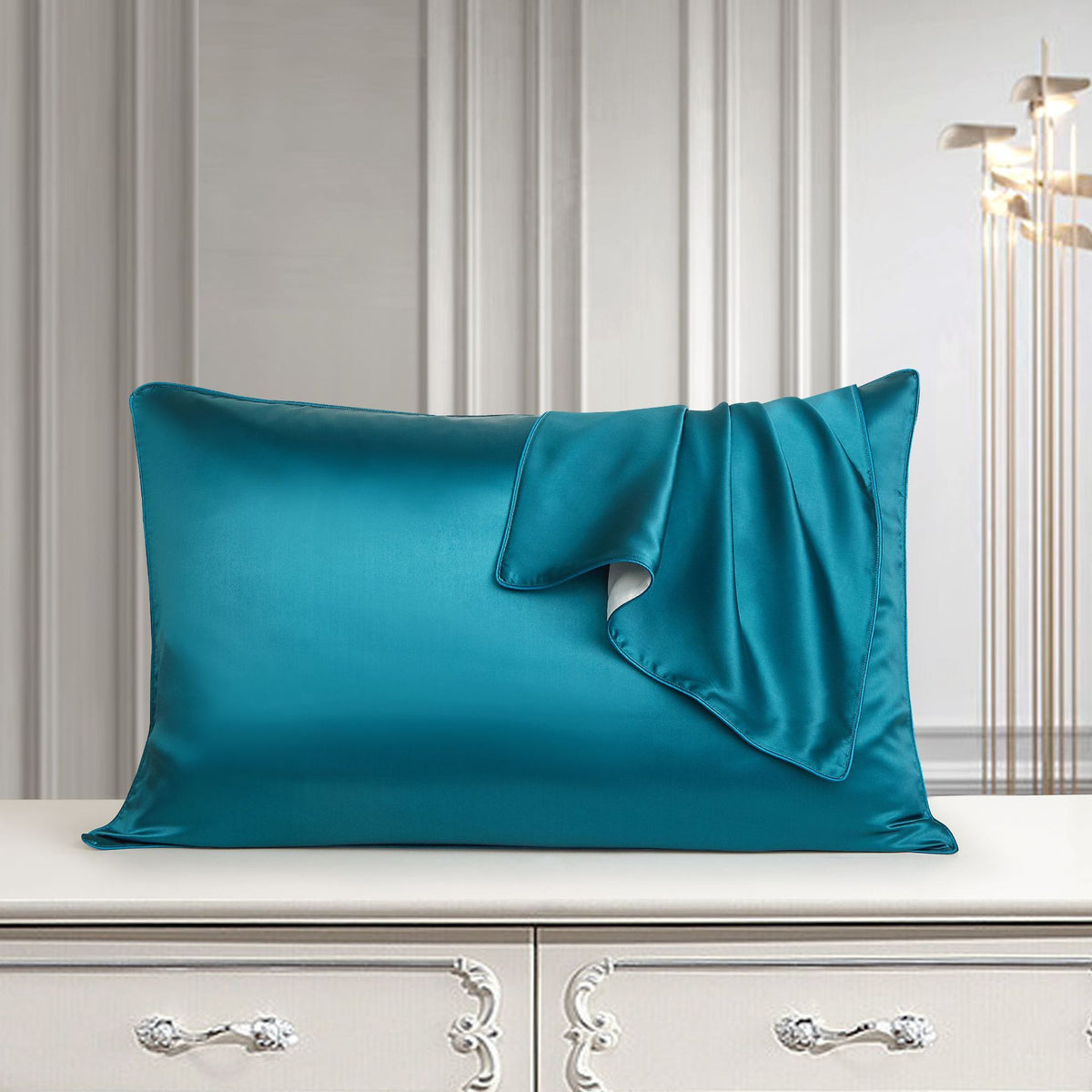 Purple single-side pure silk pillowcase by eprolo, made from natural mullberry silk for hair and skin care.