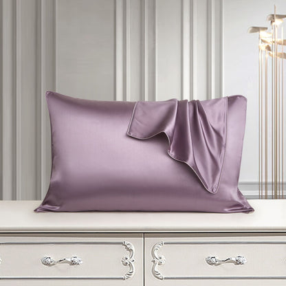 Purple eprolo single-side pure silk pillowcase made from natural mulberry silk, ideal for hair and skin care.
