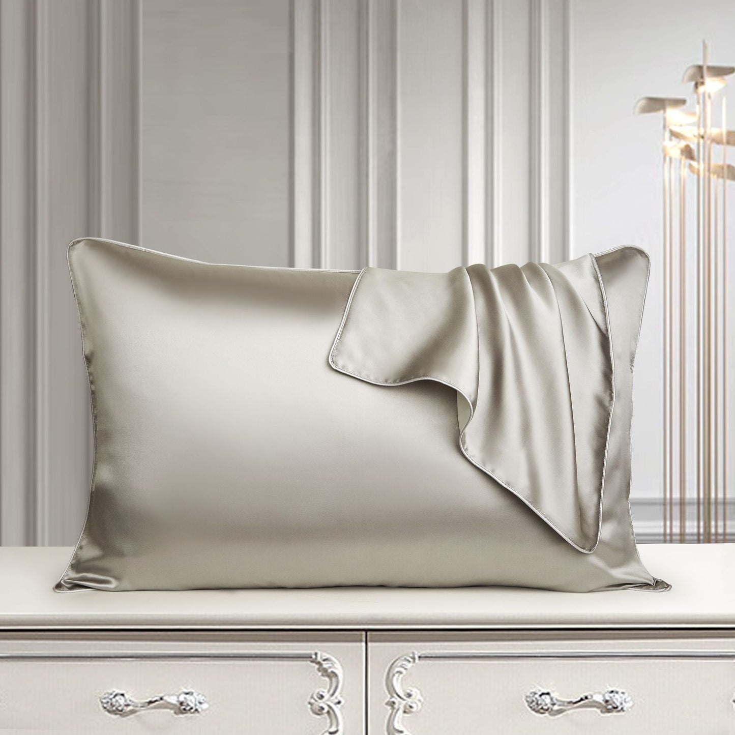 Purple eprolo single-side pure silk pillowcase made from natural mullberry silk, designed for hair and skin care.