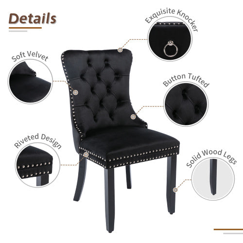 Set of 4 beige velvet dining chairs with button tufted design and wooden legs, modern style by eprolo.