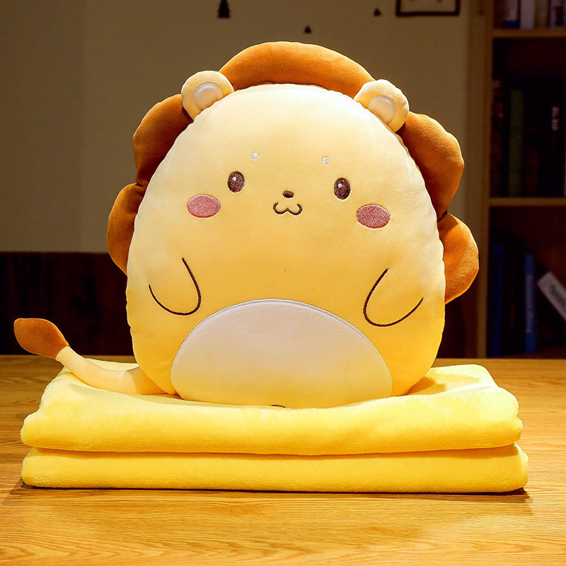 Brown bear cartoon multifunctional blanket and animal pillow from eprolo, soft and cozy for children.