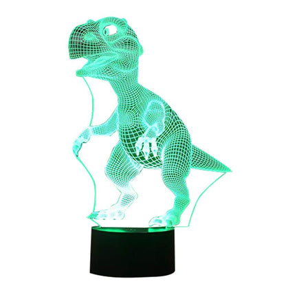 3D dinosaur LED night light by eprolo with 7 color touch control, illuminating a playful dinosaur shape in soft, colorful glow.