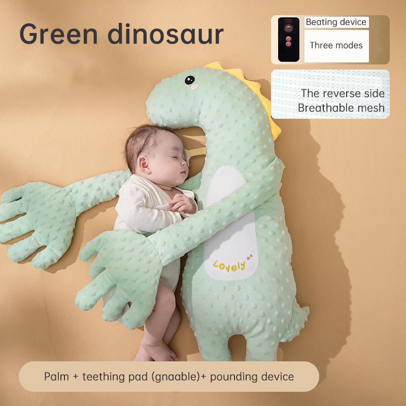 Pink unicorn Babycare Soothing Sleep Aid by eprolo with anti-startle pillow and patting toy for calming infants.
