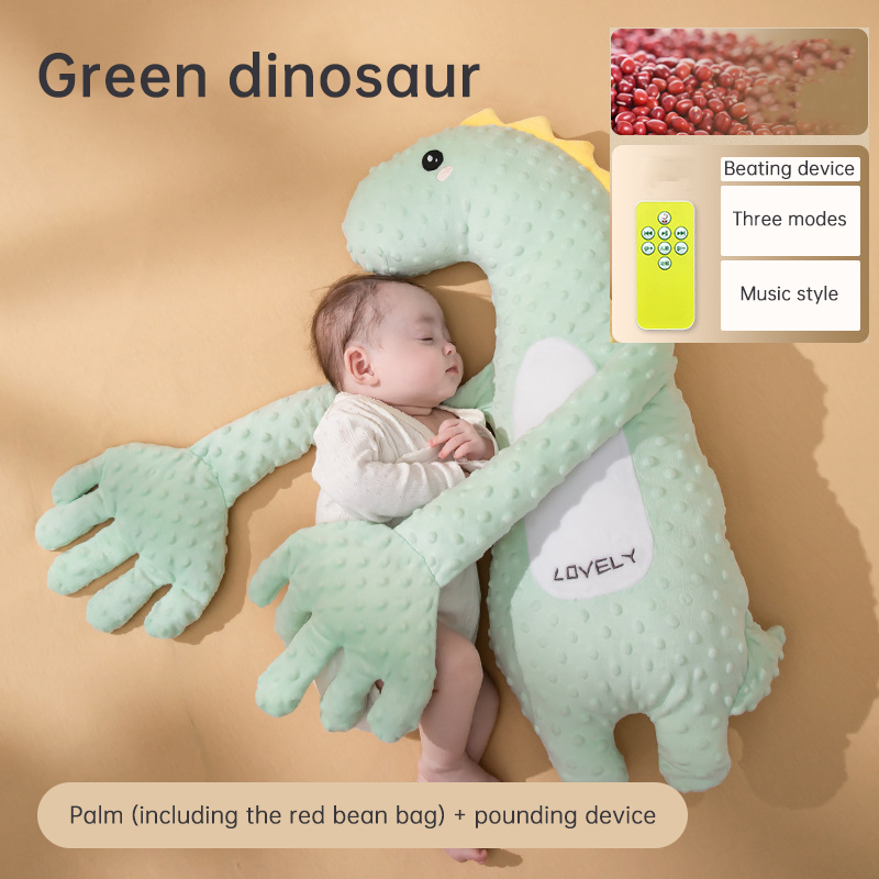 Pink unicorn Babycare Soothing Sleep Aid by eprolo with anti-startle pillow and patting toy for calming infants.