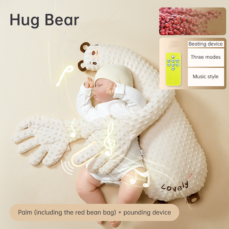 Pink unicorn Babycare Soothing Sleep Aid by eprolo with anti-startle pillow and patting toy for calming restful sleep.
