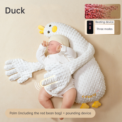 Pink unicorn Babycare Soothing Sleep Aid by eprolo with anti-startle pillow and patting toy for calming infants.