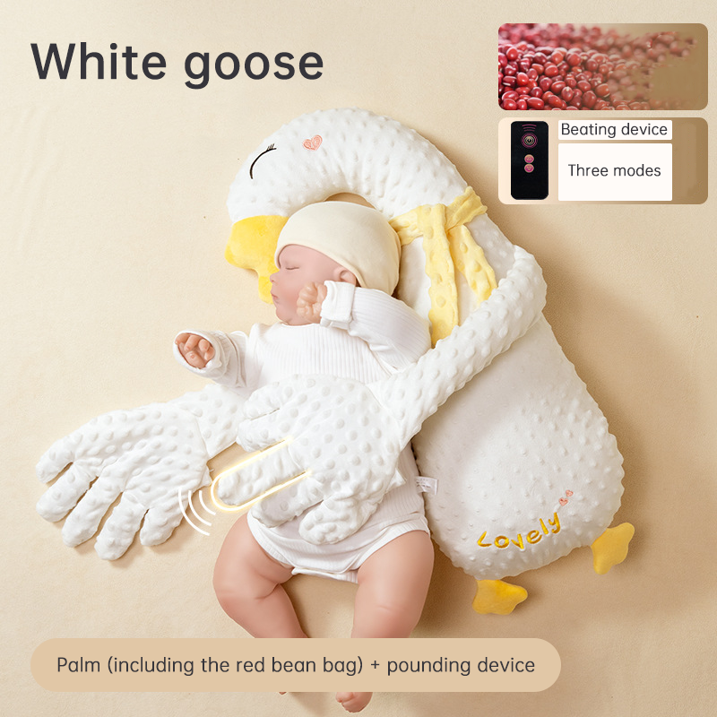 Pink unicorn Babycare Soothing Sleep Aid by eprolo featuring an anti-startle pillow and patting toy for newborn calming.