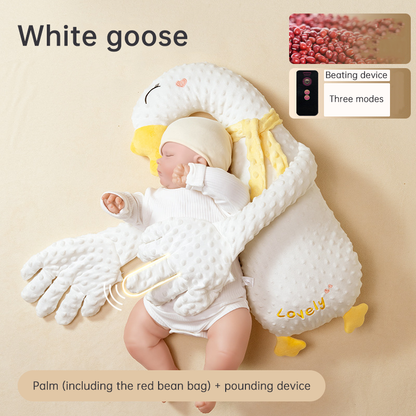 Pink unicorn Babycare Soothing Sleep Aid by eprolo featuring an anti-startle pillow and patting toy for newborn calming.