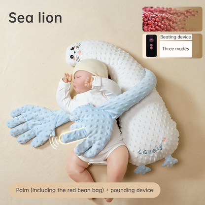 Pink unicorn Babycare Soothing Sleep Aid by eprolo, includes anti-startle pillow and patting toy for calming sleep support.