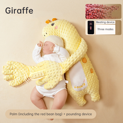 Pink unicorn baby sleep aid pillow and patting toy by eprolo, designed to soothe infants and reduce startle reflex.