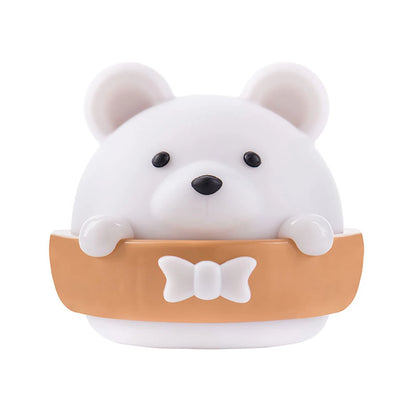 Cute bear LED night light wall lamp by eprolo with remote control, rechargeable, soft lighting for kids' rooms.