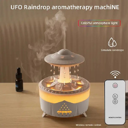 White Rain Cloud Humidifier and LED Aroma Diffuser by eprolo, 350ml capacity with mist and light features.