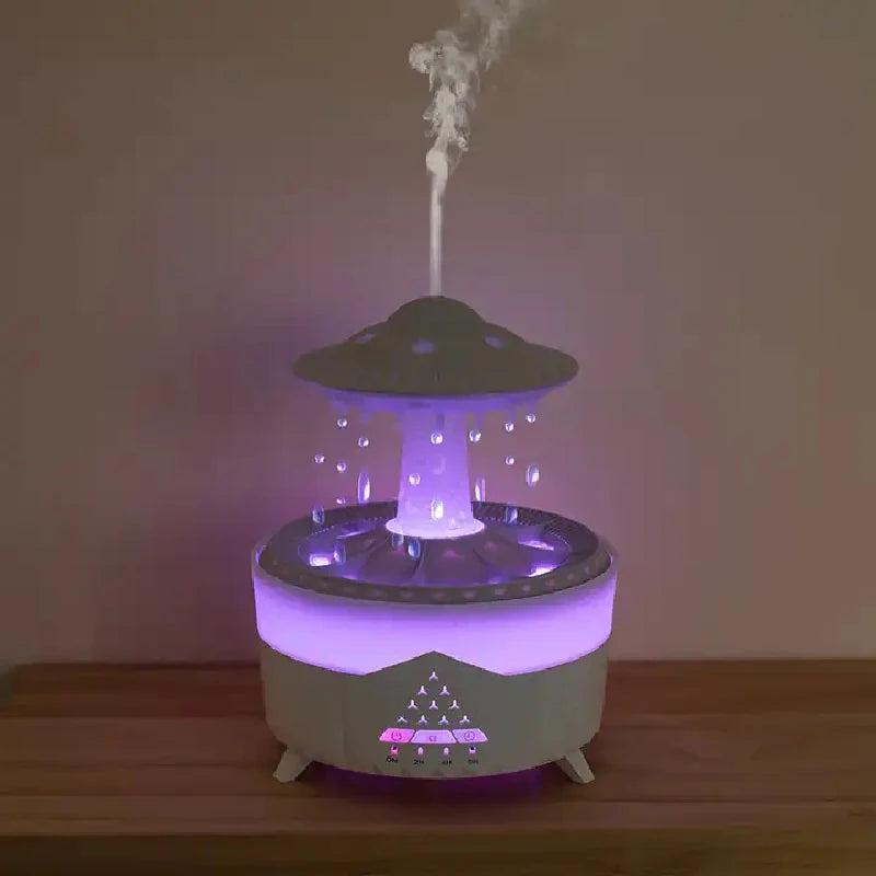 White Rain Cloud Humidifier and LED Aroma Diffuser with 350ml capacity by eprolo, designed for humidifying and aromatherapy.